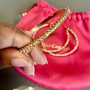 Juicy Couture Light Rose Gold  Pave Bangle and Hoop Earl